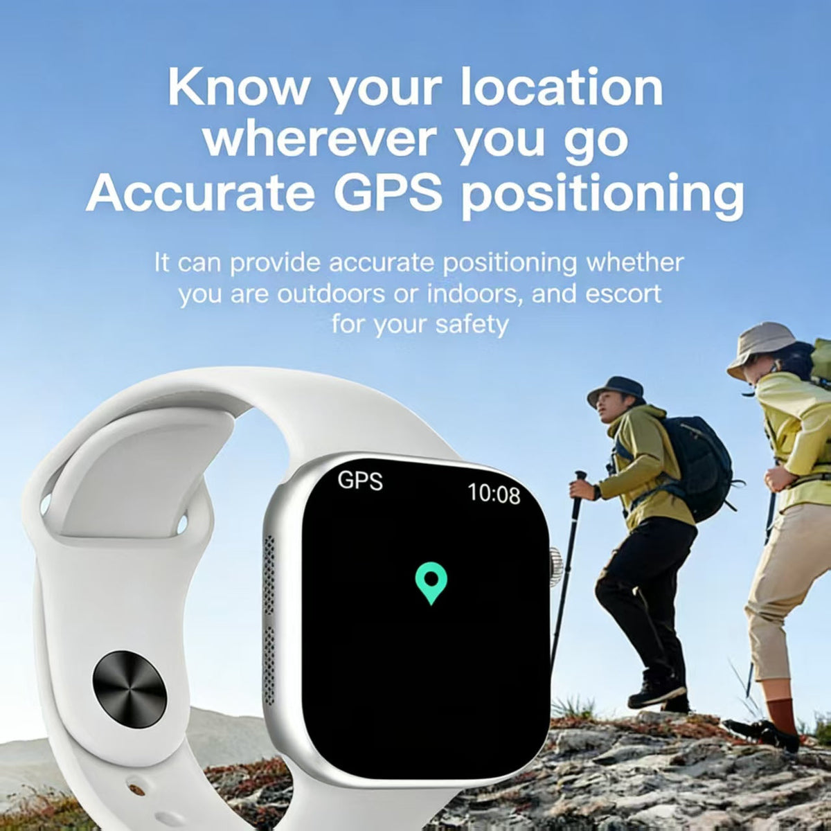 2.01" Smartwatch Bluetooth Call GPS Fitness Tracker Waterproof Smart Watch Universal