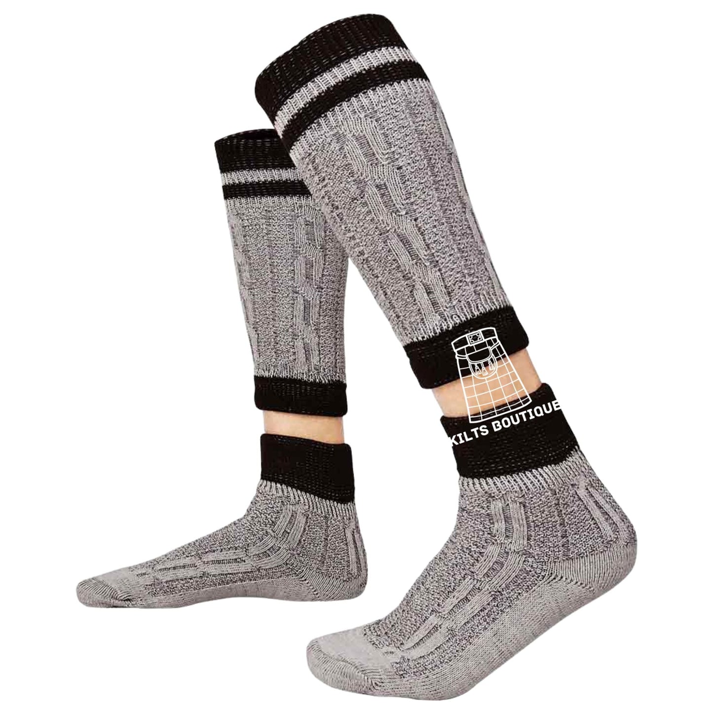 Traditional Bavarian Lederhosen Socks | Rustic Striped Oktoberfest Socks | Sizes S–2XL