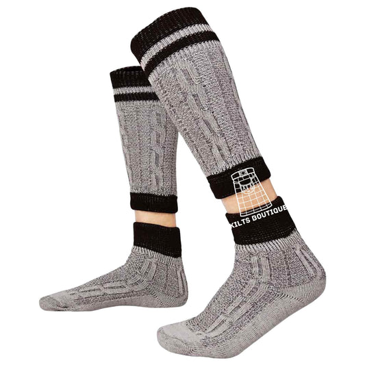 Traditional Bavarian Lederhosen Socks | Rustic Striped Oktoberfest Socks | Sizes S–2XL