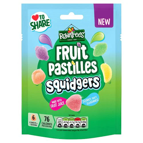 9 x Rowntrees Fruit Pastilles Squidgers Pouches 120g