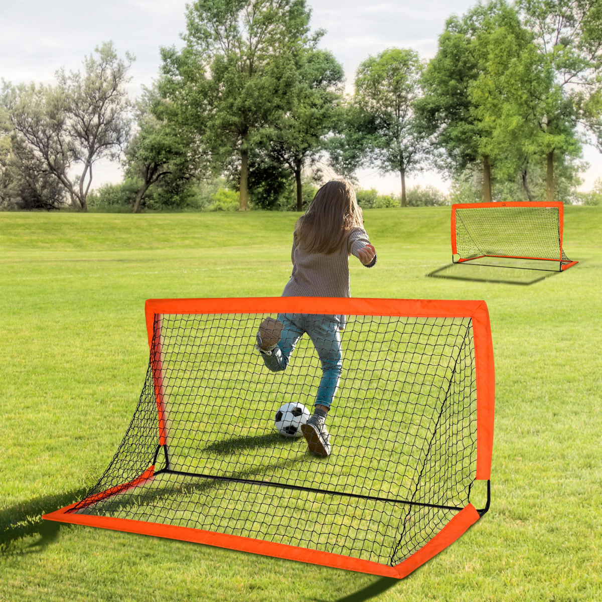 Football Goal Folding Outdoor with All Weather Net Kids Adults 6'x3' HOMCOM