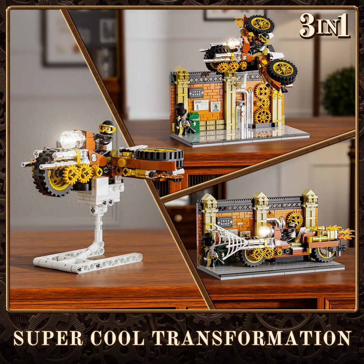 LUMIBRICKS - FUNWHOLE Persecución en Moto Steampunk F9067