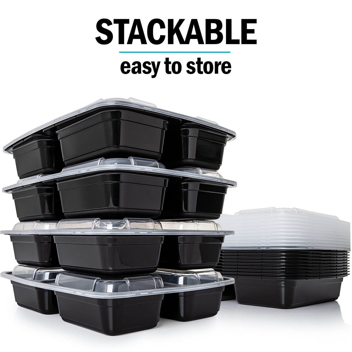 3-Compartment Reusable Meal Prep Containers with Airtight Lids – 946ml | Igluu