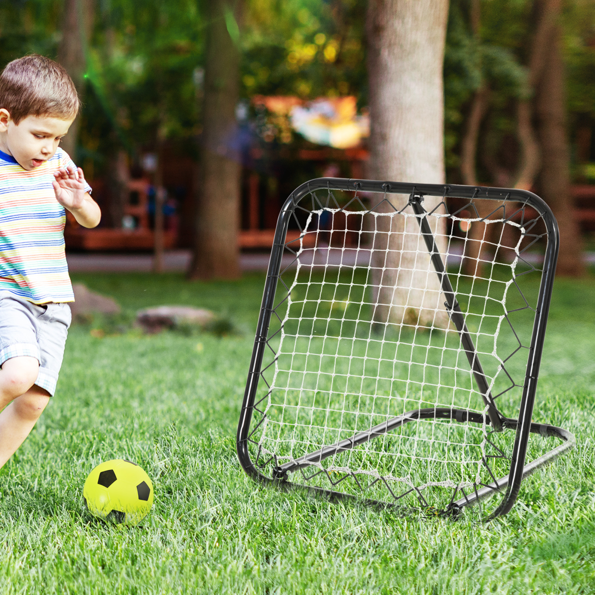 Angle Adjustable Rebounder Net Goal Training Set Football, Baseball HOMCOM