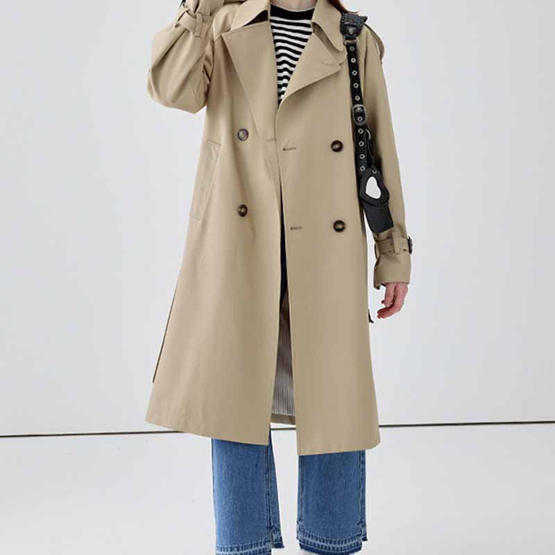 Mid-length Overcoat Small British Style Coat Spring And Autumn