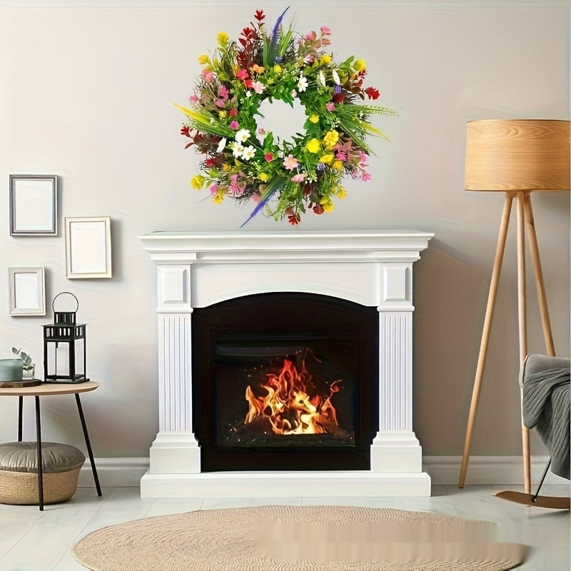 Simulated Plant Wildflower Wreath Ornament
