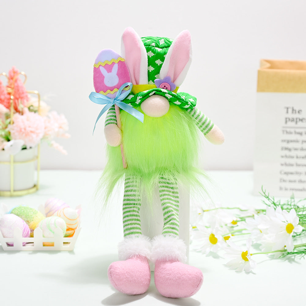 Long Legged Bunny With Easter Decorations And Lights