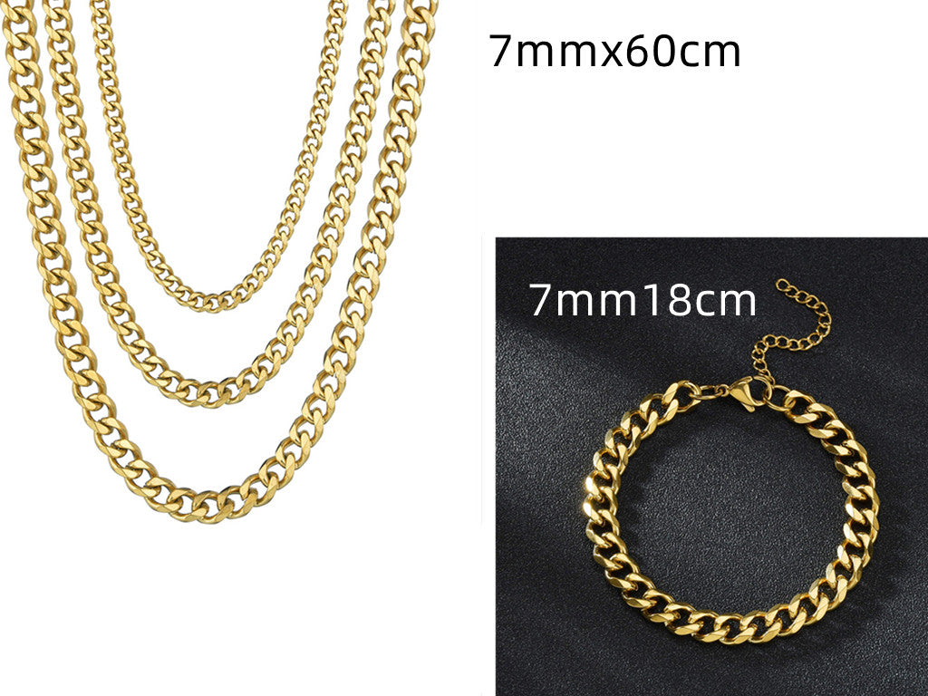 Six-sided Cuban Sweater Chain Simple Personality