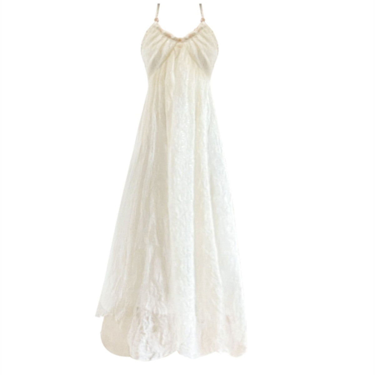 Backless Hanging Neck Chiffon Mid-length Dress