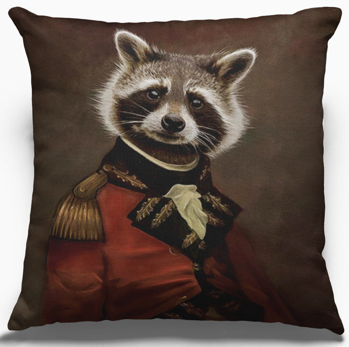 Creative Human Animal Cotton Linen Pillowcase