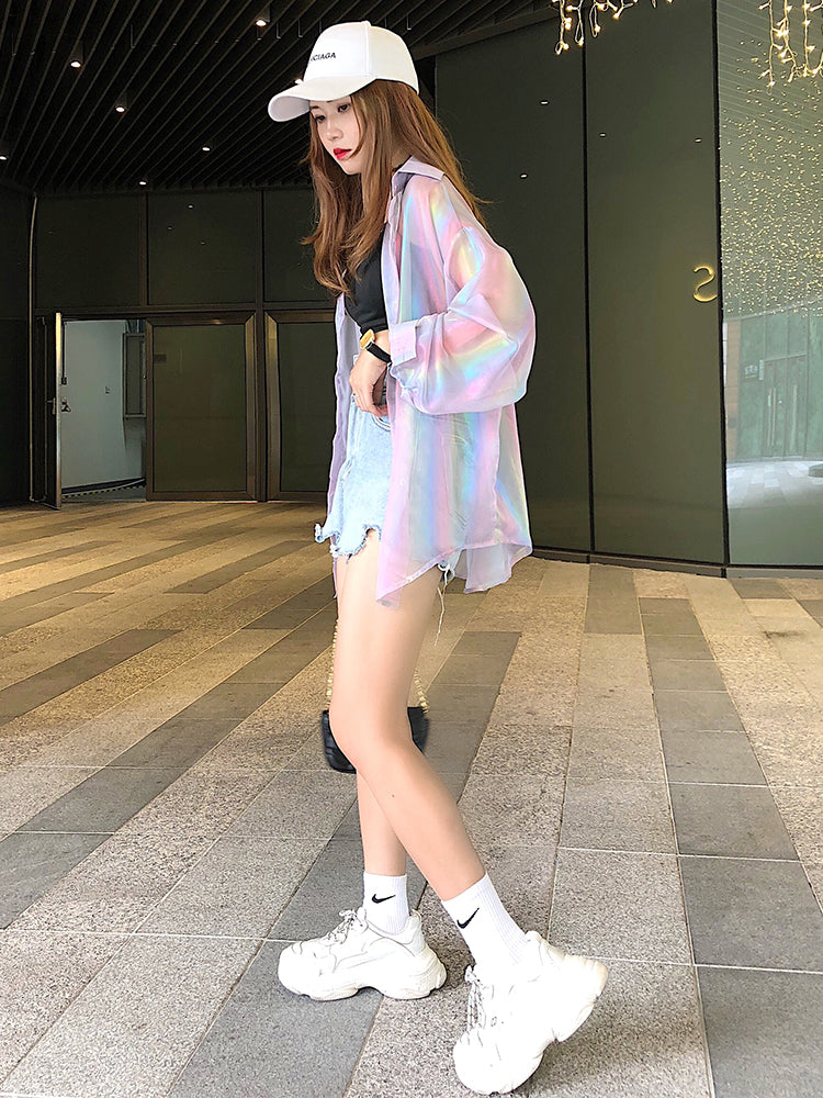 Salt Series Sunscreen Shirt Women"s Summer Korean Thin