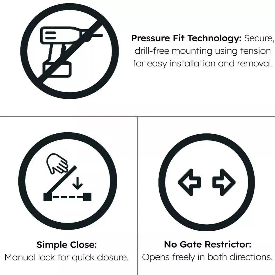 FYLO Baby Safety Stair Gate – Extra Wide Pressure Fit | No Drill | Child & Pet Safe