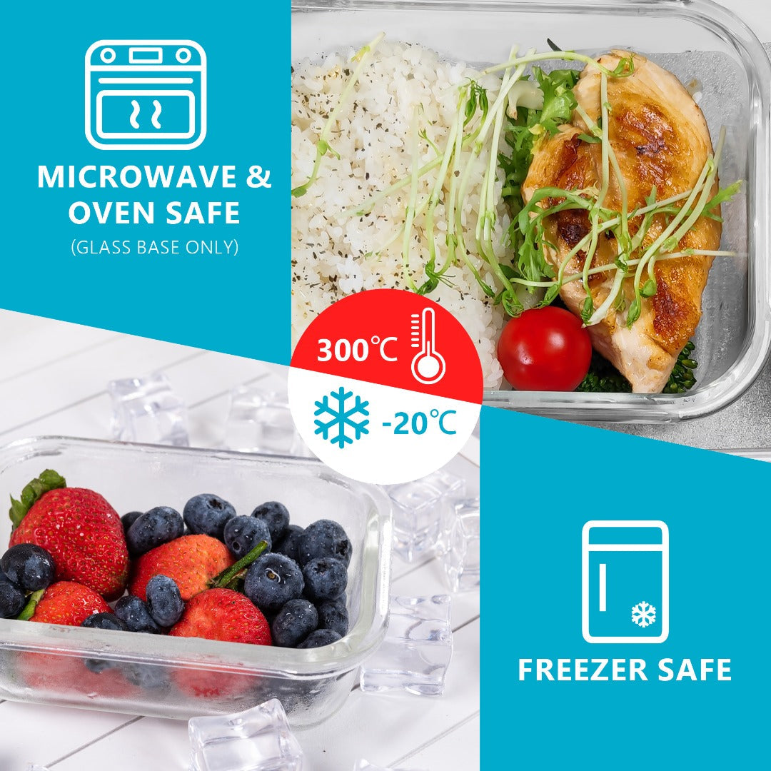 Igluu Meal Prep Glass Food Storage Containers | 10 Pack | 1050ml & 370ml