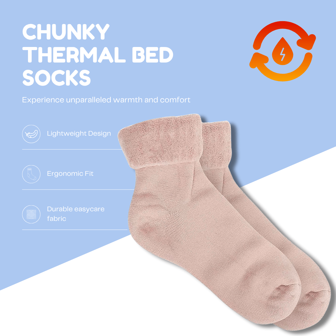 Sock Stack Women's Thermal Bed Socks 3 Pairs Slipper Socks UK Size 4-7 Super Soft