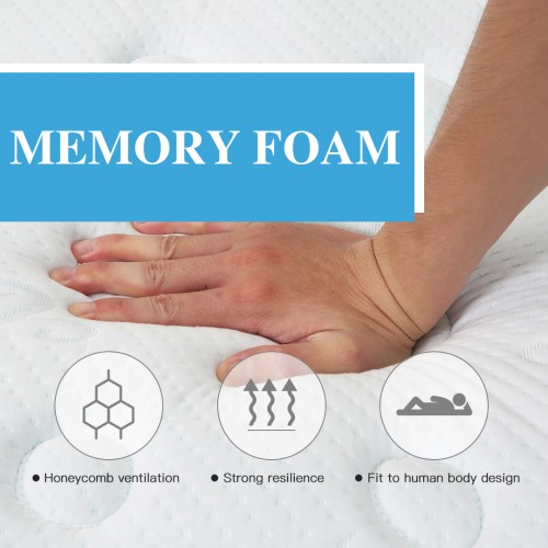 MTS002 - Memory Foam Quilted Sprung Mattress - 90×190×20 cm