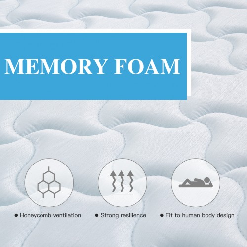 MTS001 - Good Nite Single Memory Foam & Spring Mattress-90x190x18cm-Quilted, Hypoallergenic, Breathable Design with Lumbar Support