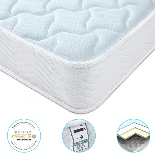 MTS004 - Memory Foam Quilted Sprung Mattress - 90×190×18 cm