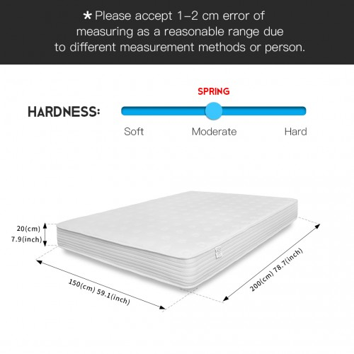 MTS002 - Memory Foam Quilted Sprung Mattress - 150×200×20 cm