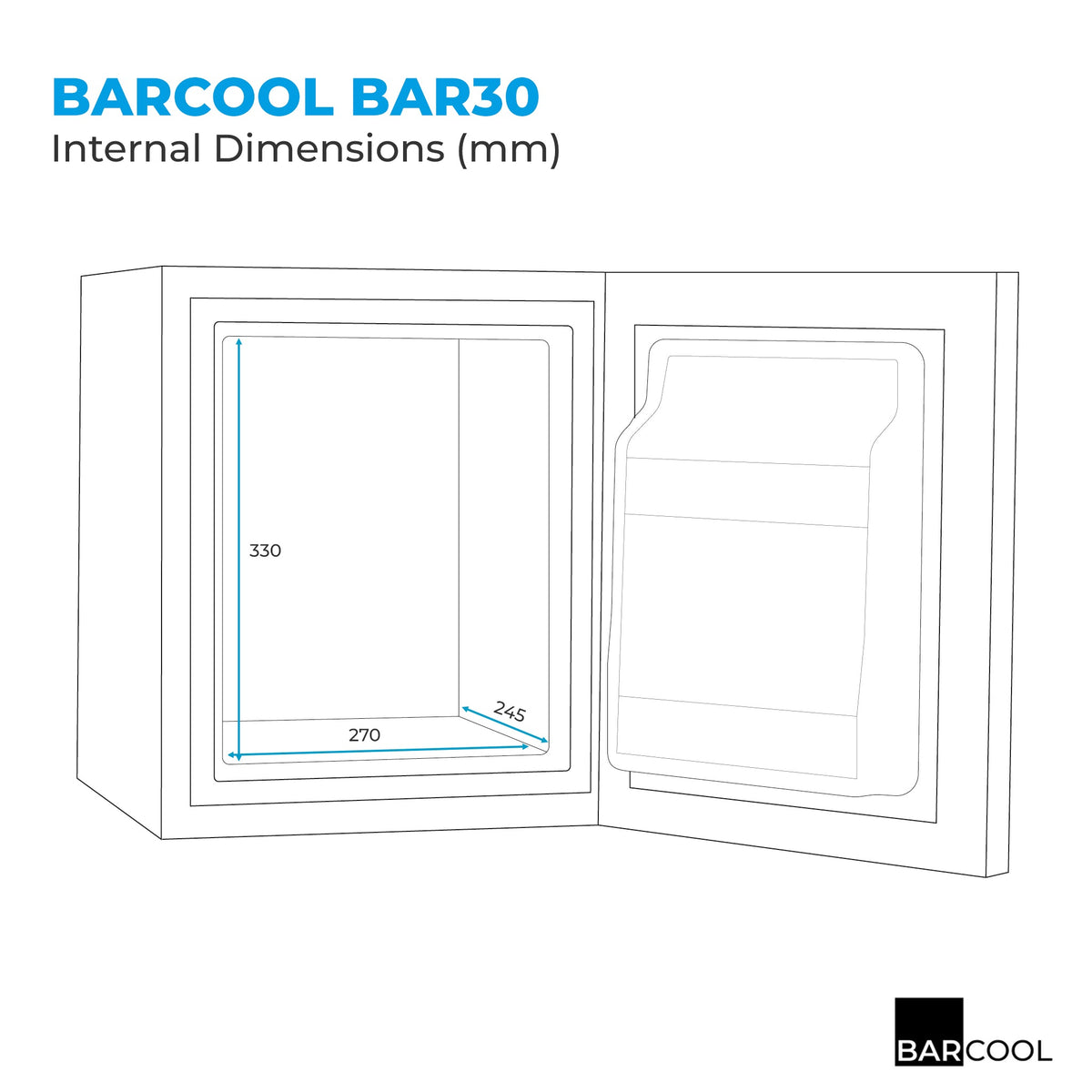 Barcool Bar30 LED Mini Bar Fridge