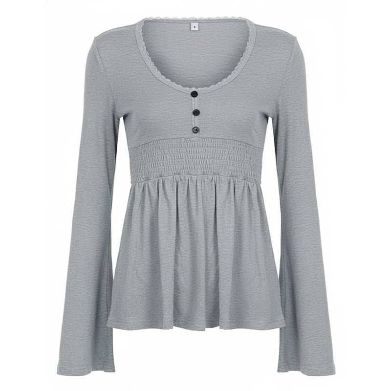 High-waisted Stretchy Loose-fitting Top Comfortable And Casual Women's Wear