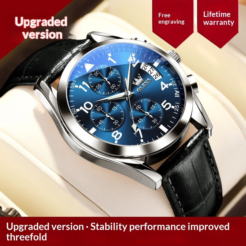 OLEVS Luxury Mens Watches Waterproof Luminous Quartz