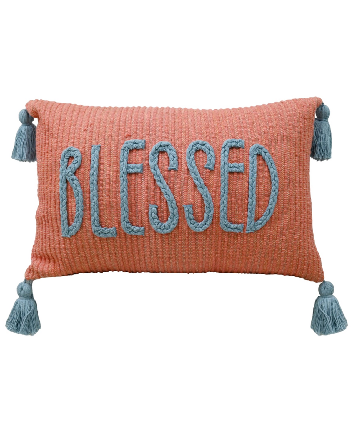 Handwoven Braid Couching Decorative Pillow, 14"X24"