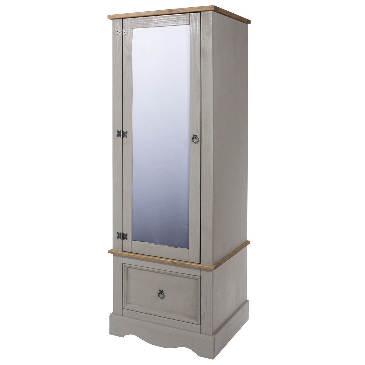 Corona Grey Armoire With Mirrored Door