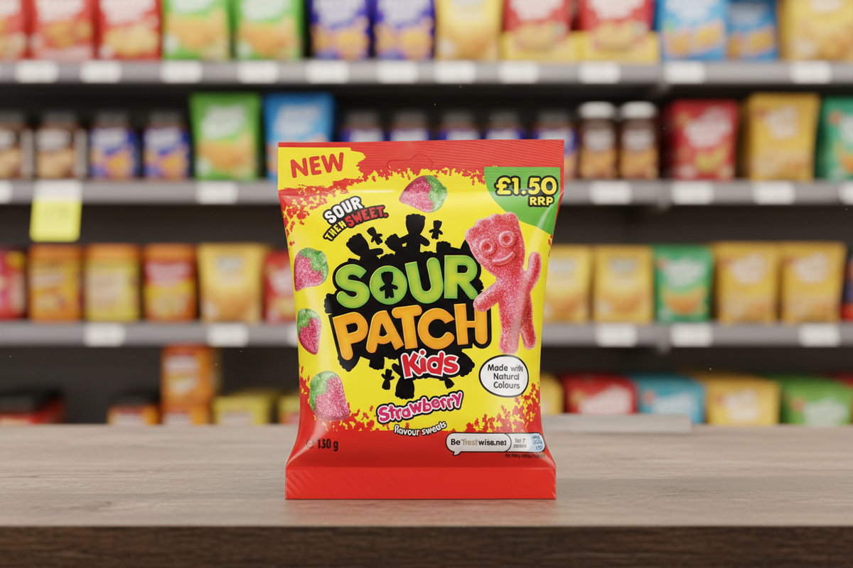 10 x Bolsas de dulces Sour Patch Kids sabor fresa - 130 g