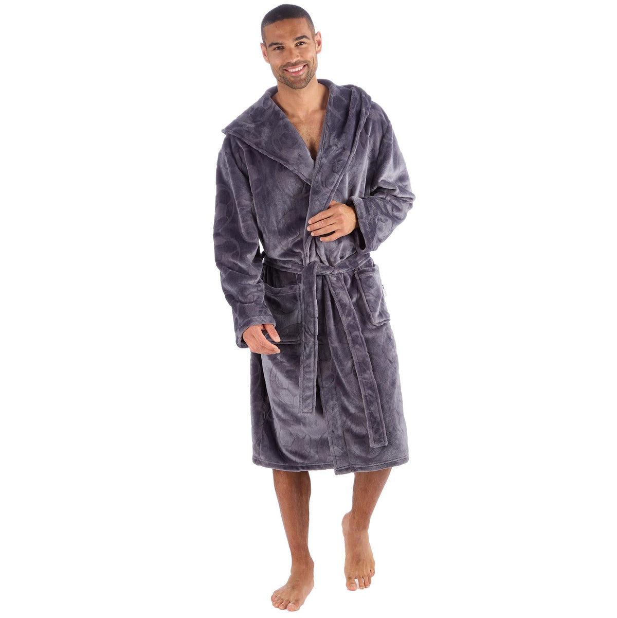 Football Design Fleece Hooded Dressing Gown