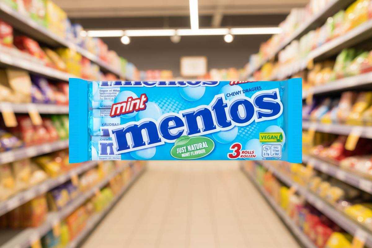 25 x Mentos Mint Kaubonbons Rollen 3 X 38G (114G)