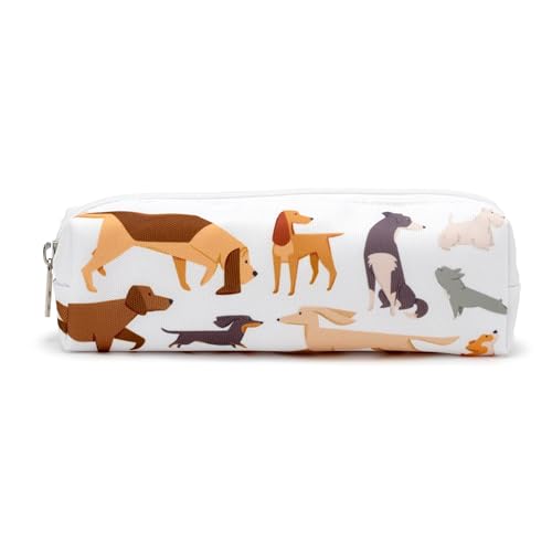Puckator Barks Dog Canvas Pencil Case - School Equipment Stuff - Pencil Cases - Large Capacity Preppy Pencil Case - Zipper Pouch - Office Essentials - Pencils Case Cute - Pencilcase - Pen Case
