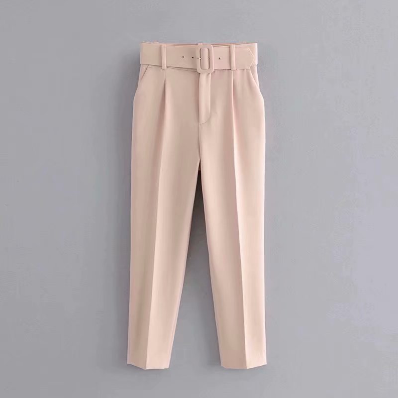 Summer New Style Simple And Fashionable Long Pants With Belt