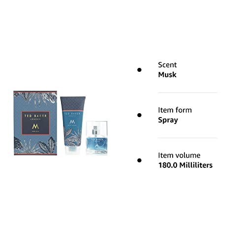 Ted Baker M Eau De Toilette, Crisp and Clean Fragrance with Unique Notes of Tonka Bean and Sensual Grey Musk with a Rich Woody Base, An Aromatic Mark of Distinction for Men 75ml