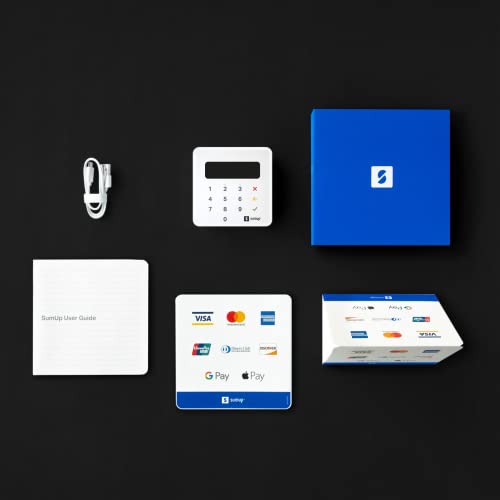 sumup Air mobile card terminal for contactless payments with Credit & Debit Card, Apple & Google Pay - NFC RFID money card reader - practical credit card reader