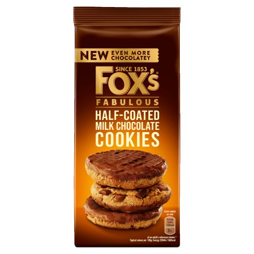 8 x Fox's Fabulous halbüberzogene Milchschokoladenkekse 175g