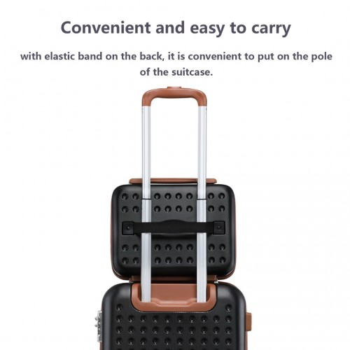 K2394L - Kono 13 Inch Special Hard Shell ABS Vanity Case - Black