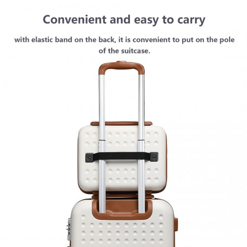 K2394L - Kono 13 Inch Special Hard Shell ABS Vanity Case - Cream
