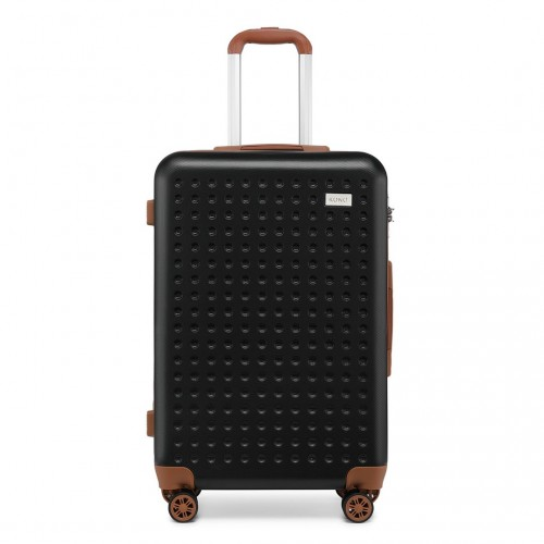 K2394L - Kono 28 Inch Flexible Hard Shell ABS Suitcase With TSA Lock - Black