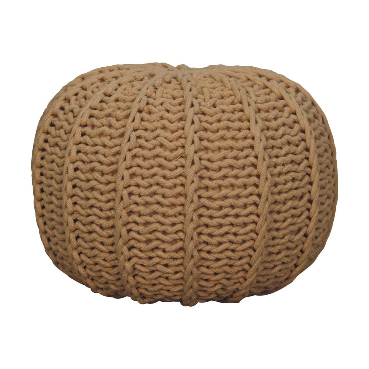 Artisan Brown Cable Pouffe
