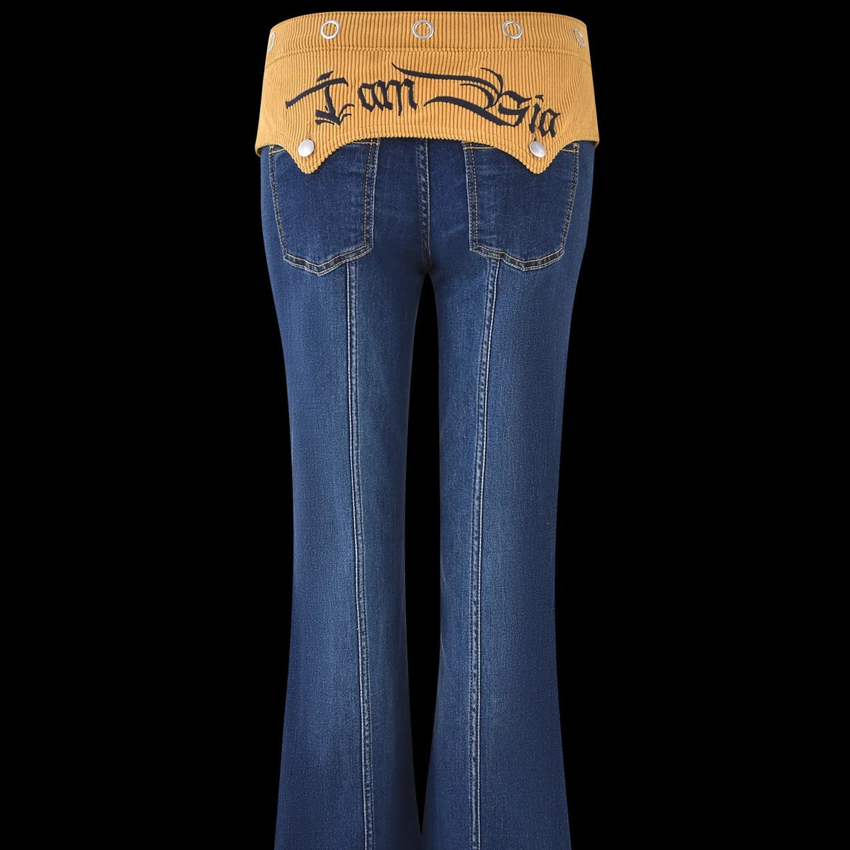 Corduroy Patchwork Denim Neck For Women