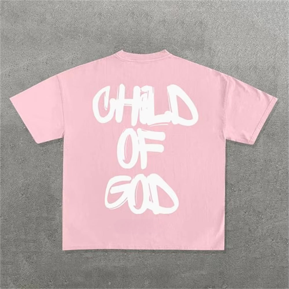 Personality Letter Pattern Oversized T-shirt Men
