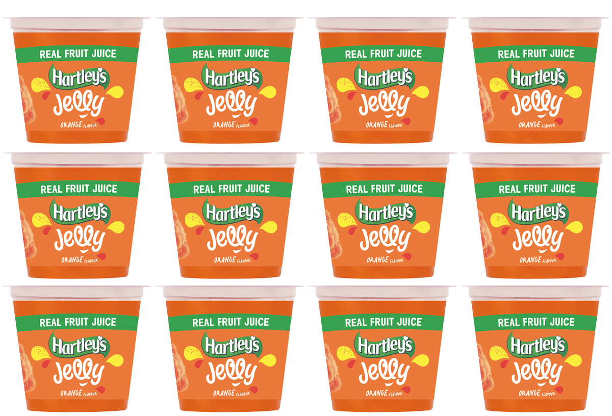 12 x Hartleys Rte Jelly Orange Pots 125Gm