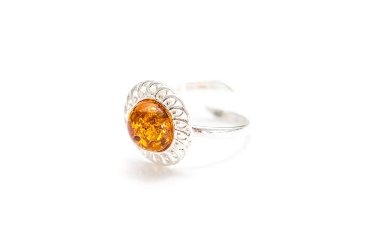 Amber Spiral Ring
