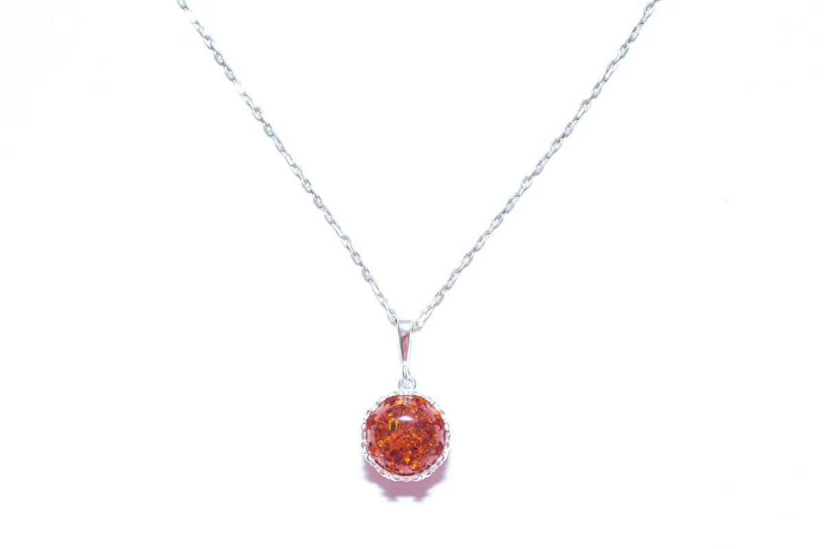 Princess Crown Amber Pendant
