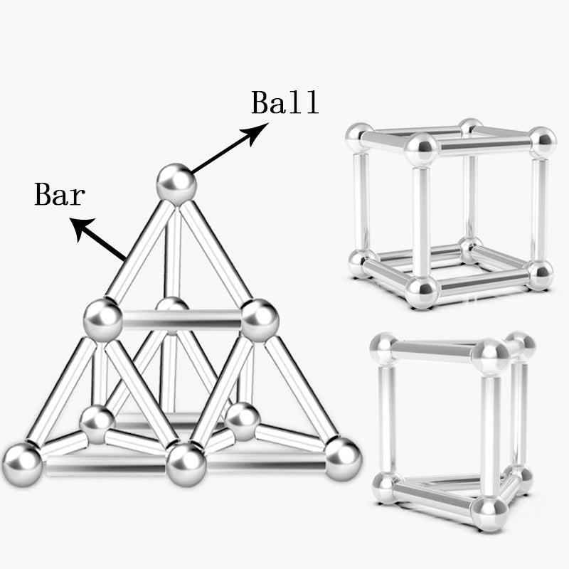 Magnet Rubik's Cube Magic Blocks Children Assembly Toys Educational Bucky Magnetic Rod Steel Ball Set Educational Toy