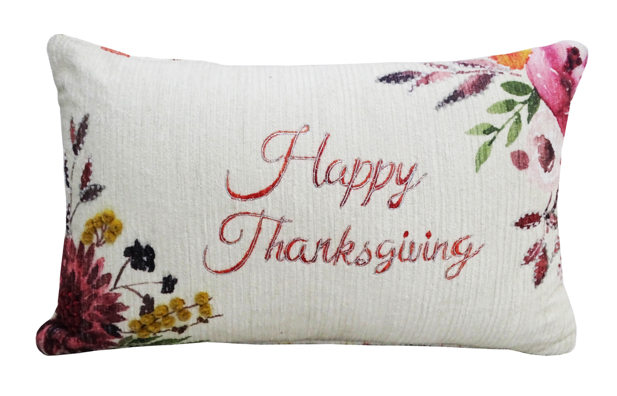 Thanksgiving Throw Pillow with text 14"X24"