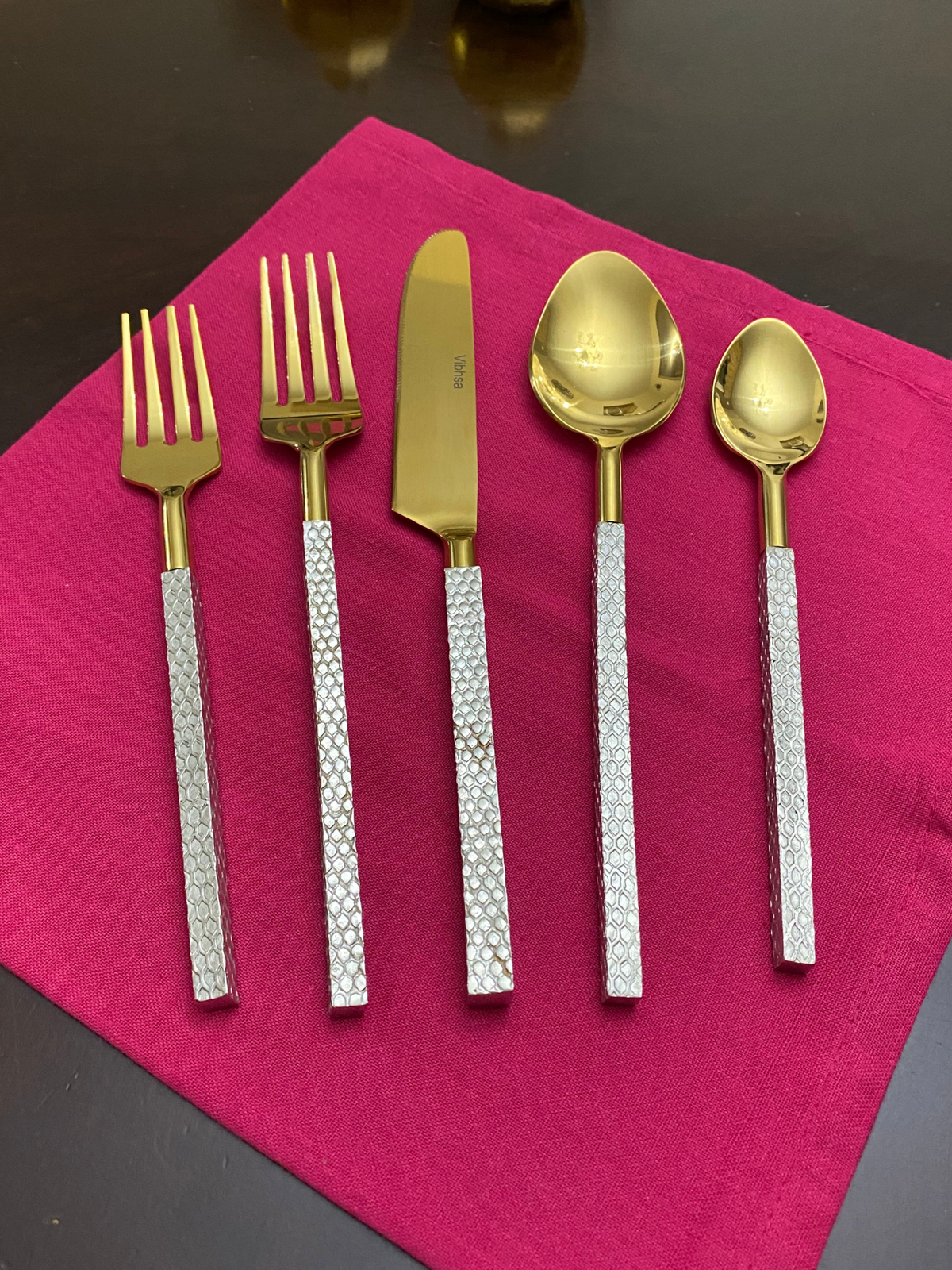 Designer Golden Stainless Steel Flatware Set of 20 PC