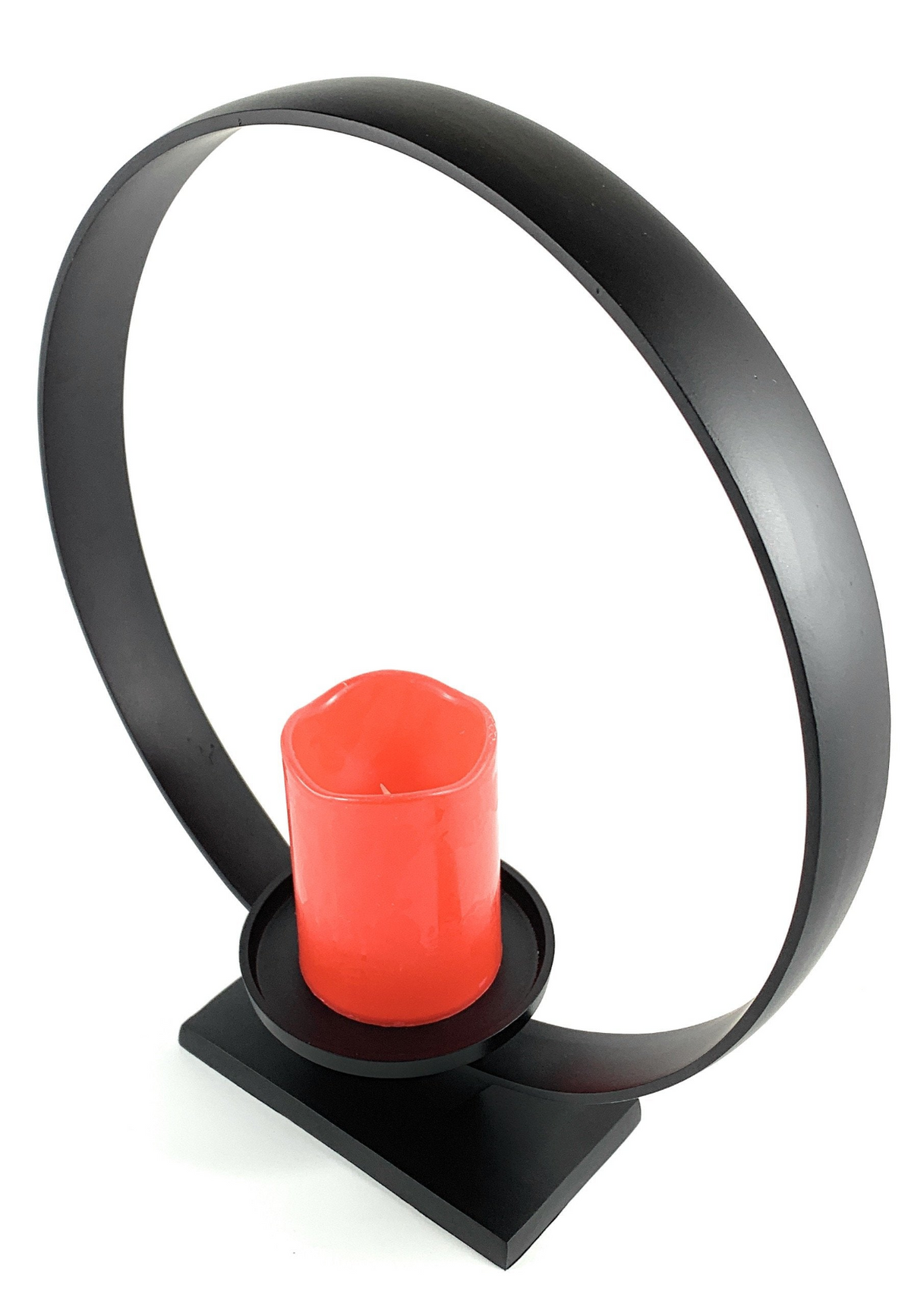 Ring Candle Holder Rustic Black