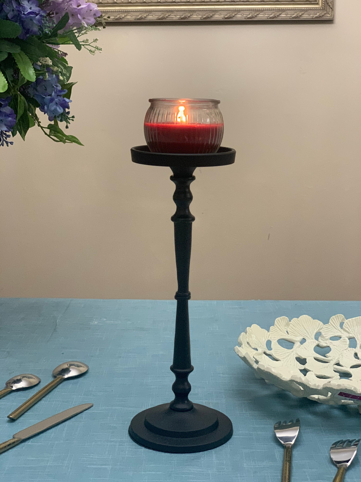 Vibhsa Pillar Candle Holder - Matte Black
