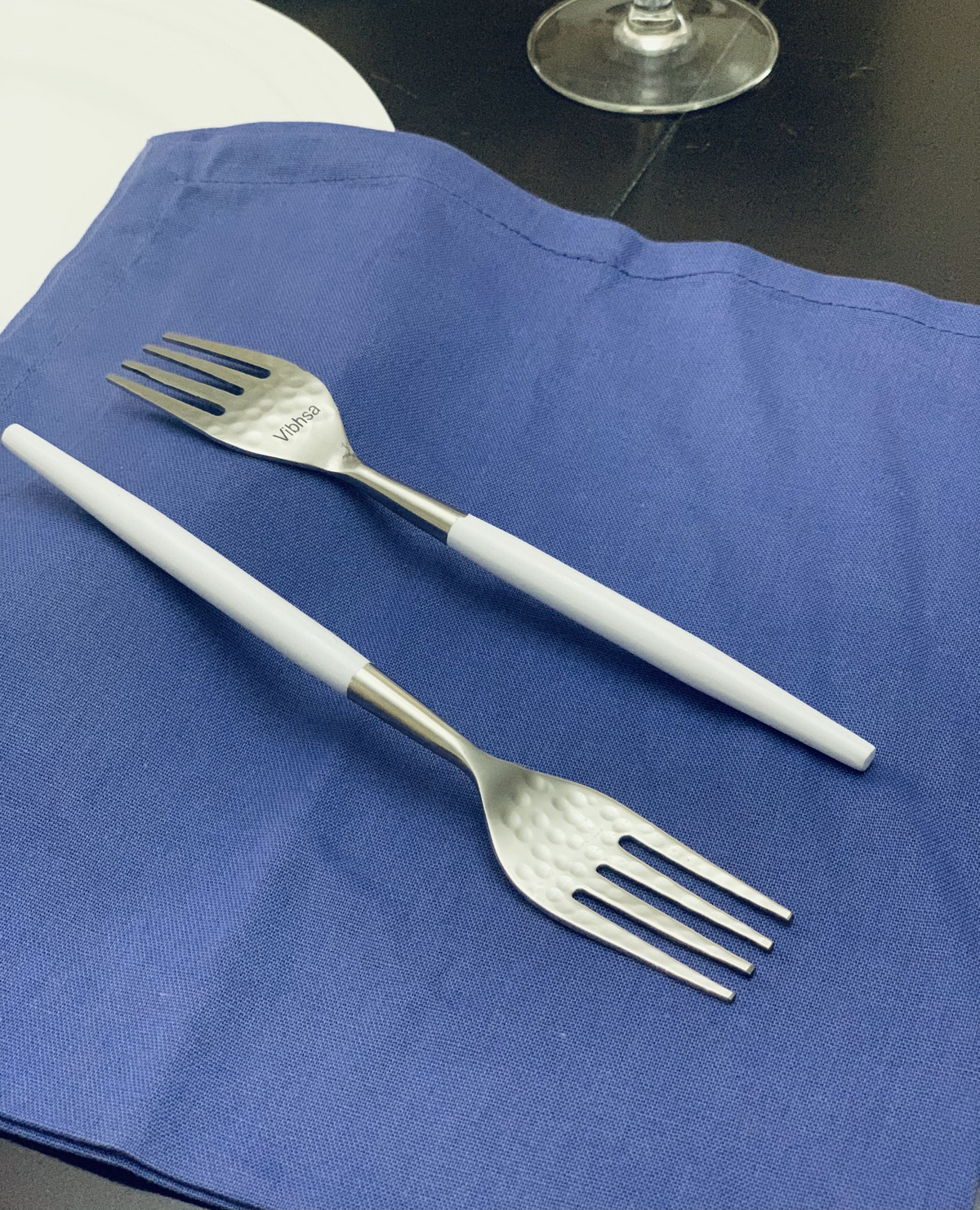 Vibhsa 6-PC Salad Forks Serving for 6 (Hammered Mouth)